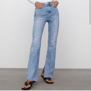 Zara Flare Split Hem Jeans